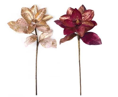 Metallic Pink/Gold or Burgundy Magnolias