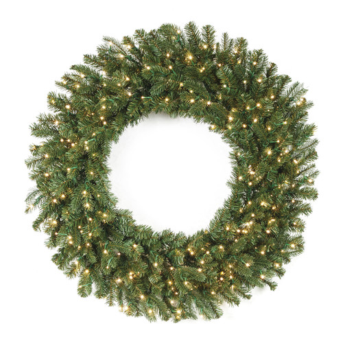 36" Cumberland Fir Wreath with LED Rice Lights