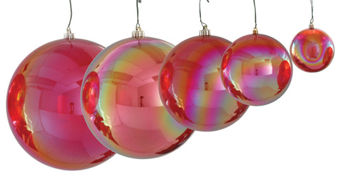 Red Iridescent Ball Ornaments