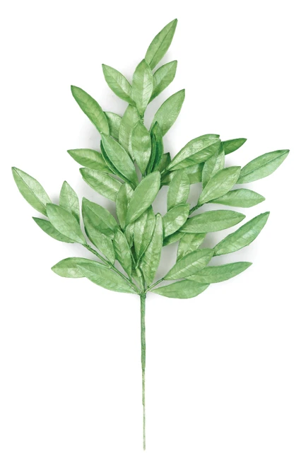 A-260080 - 23" Metallic Bay Leaf Spray - Apple Green