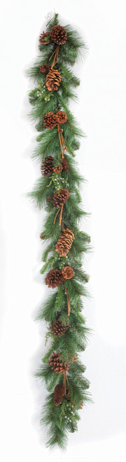 C-250000 - 6' PVC Sugar Pine Garland with Pinecones and Juniper Berries
