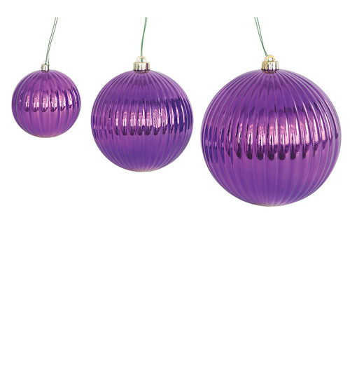 FireSafe Reflective Purple Ball Ornaments - Sizes Sold Separately