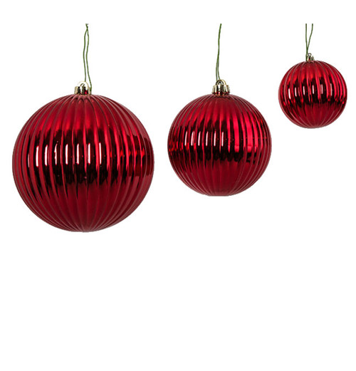 FireSafe Reflective Red Pumpkin Ball Ornaments