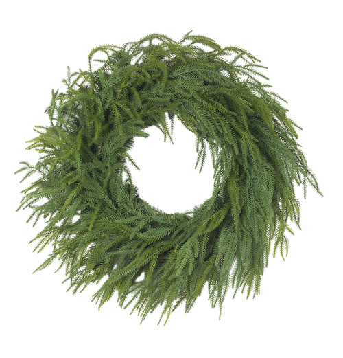 A-260480 - 30" UV Natural Touch Weeping Pine Wreath