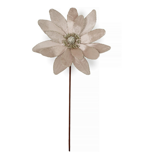 21" Velvet Taupe Magnolia with Champagne Glitter