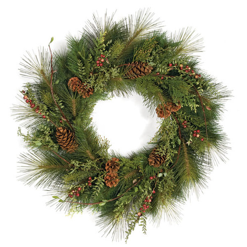 30" Sugar Pine wreath Pine Cones/Crab Apples