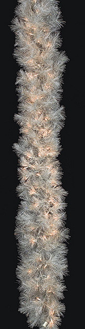 9' Hudson Tinsel Garland
with Clear Lights