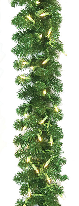 9' Green Tinsel Garland