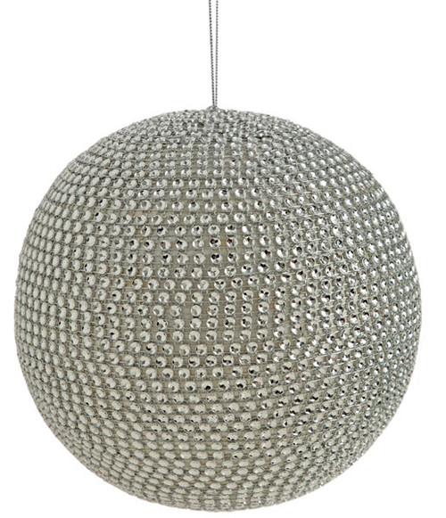 6 Inch Beaded Ball Ornament Autograph Foliages