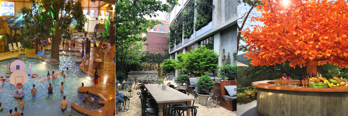 Autograph’s proprietary Outdoor Polyblend®  UV artificial tree line is the premier choice for architects, designers, and contractors requiring Polyblend®  for high-end public venue.