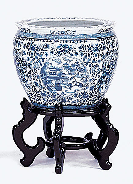 10 Inch China Porcelain Pot - Blue/White | Autograph Foliages