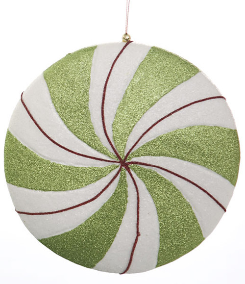 8 Inch Peppermint Candy Disc Green/White/Red Autograph Foliages