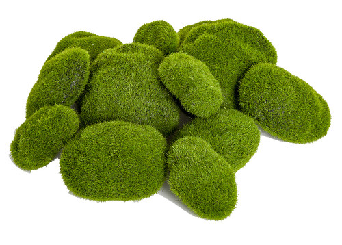 LJY 12 Pieces Assorted Sized Artificial Moss Rocks Decorative Faux