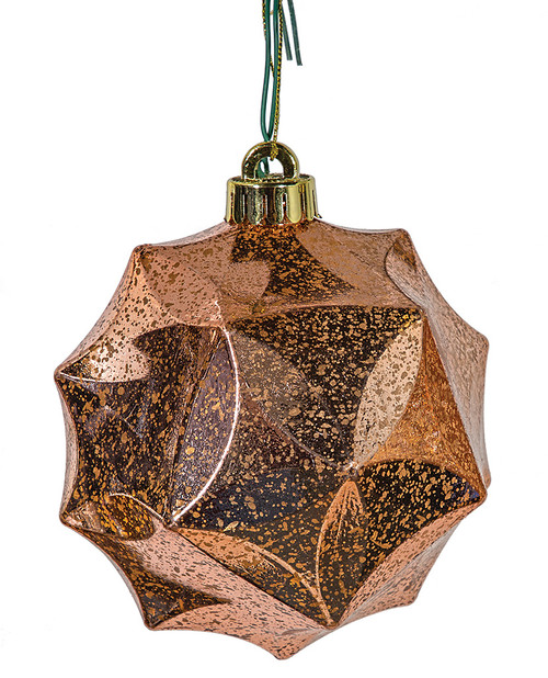 5" Rose Gold Geometric Ball Ornament Autograph Foliages