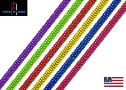 Strings by Aurora Premium Color Coated Single Acoustic/Electric Guitar String  - Blue (Gauge 09-17)