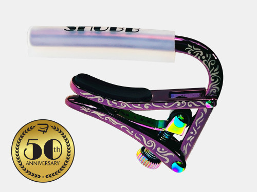 Shubb C1vs Violet Sky Anniversary Collection Capo for Steel String Guitar – 2" Curved Profile