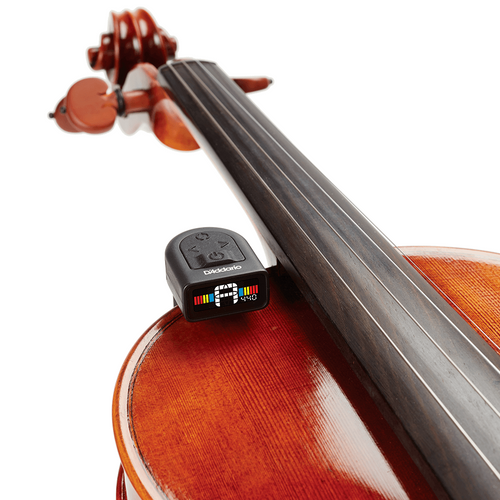 D'Addario PW-CT-14 NS Micro Violin & Viola Tuner – Clip-On Chromatic Tuner with Multi-Color Display & Visual Metronome