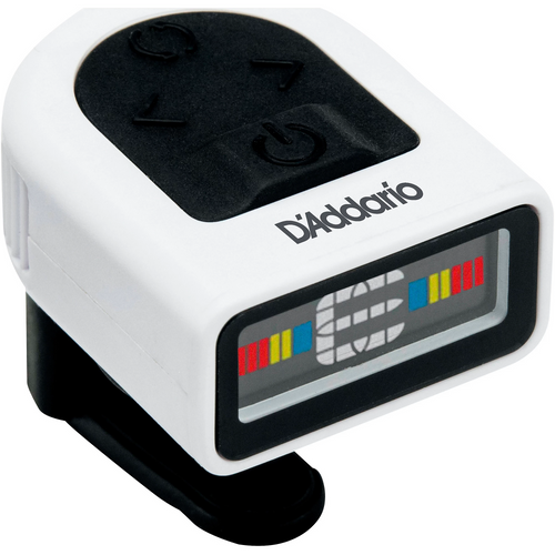 D'Addario PW-CT-12W NS Micro Headstock Tuner – Rechargeable Clip-On Chromatic Tuner with Full-Color Reversible Display