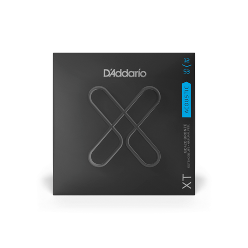 D'Addario XTABR1253 XT 80/20 Bronze Acoustic Guitar Strings – Regular Light, 12-53