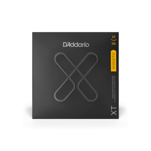 D'Addario XTAPB1256 XT Phosphor Bronze Acoustic Guitar Strings – Light Top / Medium Bottom, 12-56