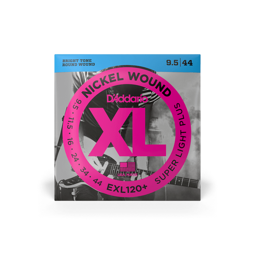 D'Addario EXL120+ XL Nickel Wound Super Light Plus Electric Guitar Strings (9.5-44) – Balanced Flexibility and Bright Tone