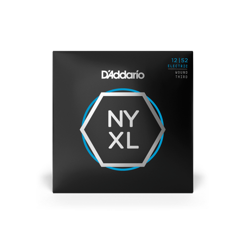 D'Addario NYXL1252W Nickel Wound Electric Guitar Strings Light Wound 3rd/G String Gauge (12-52) – Enhanced Strength with Wound 3rd for Flexibility