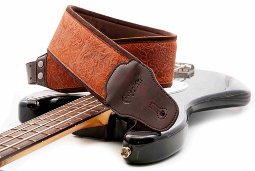 RightOn! Sandokan-80 Guitar & Bass Guitar Strap - Brown