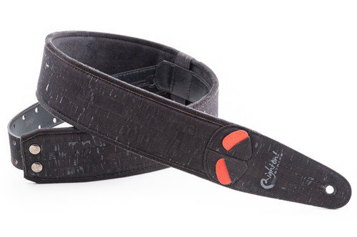 RightOn! Mojo Cork Natural Guitar Strap – Eco-Friendly & Stylish Black