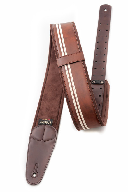 RightOn! Mojo Race-60 Guitar & Bass Strap made with Vegan Leather – Stylish and Comfortable -Brown