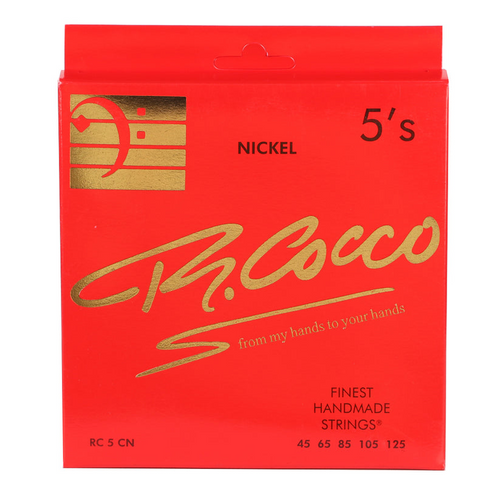R. Cocco RC5CN Electric Bass Guitar Strings - Hand-Wound Nickel Roundwound - Italian Craftsmanship 45-125, 5-Strings