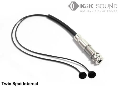 K&K Twin Spot Internal Pickup - Dual-Head Piezo Transducer with Jack