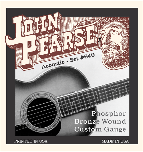 John Pearse 640CL Phosphor Bronze & Silvered Steel Acoustic Guitar Strings - Custom Gauge (.012-.055)