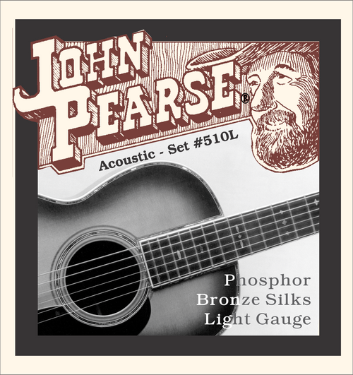 John Pearse 510L Acoustic Guitar Strings - Phosphor Bronze with Silk Core - Extra Light (.011-.049)