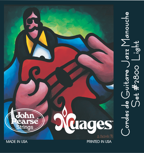 John Pearse 2800 Nuages Jazz Manouche Guitar Strings - Light Tension (.010-.045) - Silver Plated Silk Core