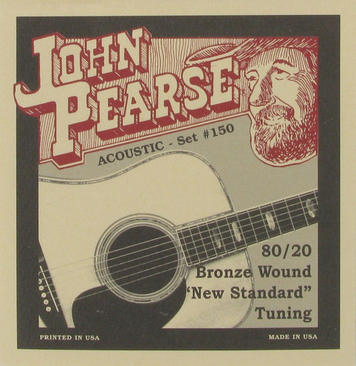 John Pearse 150NS "New Standard" Acoustic Guitar Strings - 80/20 Bronze - Fifth's Tuning 11-58