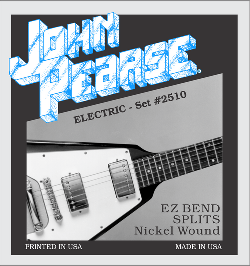 John Pearse 2510 EZ Bend Splits Nickel Wound Electric Guitar Strings - 10-52 Light Top Heavy Bottom Hybrid