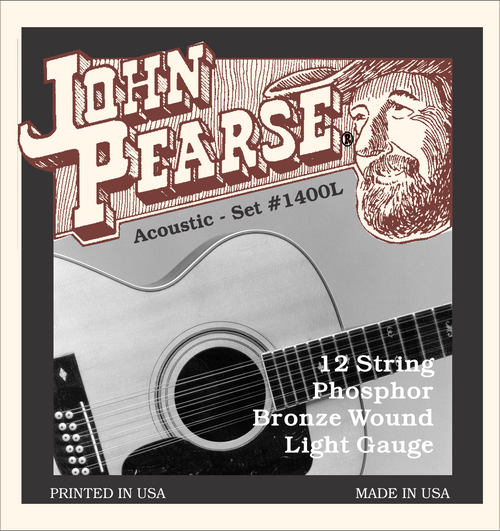 John Pearse 1400L Phosphor Bronze 12-String Acoustic Guitar Strings - Light Gauge 10-47