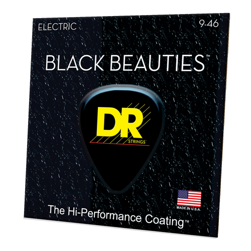 DR Strings BKE-9/46 K3 Coated Black Beauties Electric Guitar Strings Light 09-46