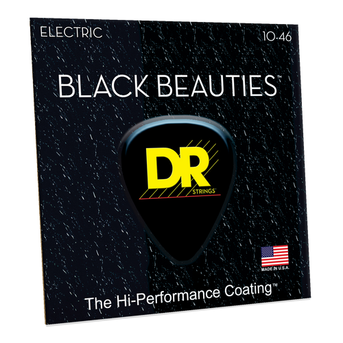 DR Strings BKE-10 K3 Coated Black Beauties Electric Guitar Strings Light 10-46