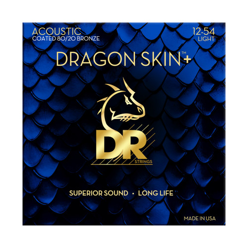 DR Strings DA8-12 Dragon Skin+ Coated 80/20 Bronze Acoustic Guitar Strings