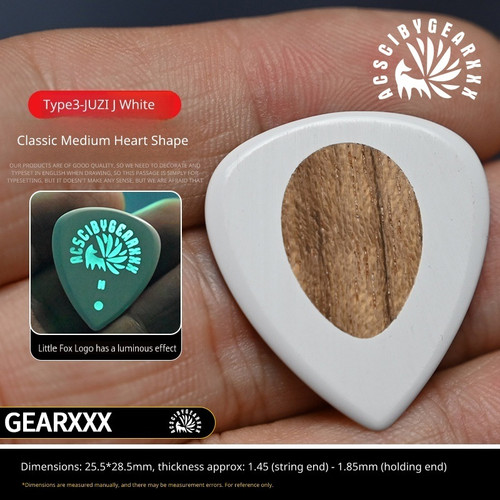 GearXXX FOX Nine-Tails Type 3 Juzi Wood Inlay PEEK Guitar Pick