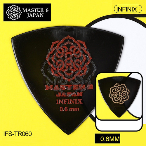 MASTER 8 JAPAN INFINIX Hard Grip Triangle 0.6mm Pick – Clear Black