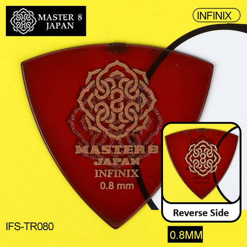 MASTER 8 JAPAN INFINIX Hard Grip Triangle 0.8mm Pick – Clear Red
