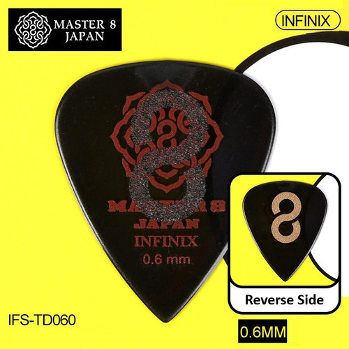 MASTER 8 JAPAN INFINIX Hard Grip Teardrop 0.6mm Pick – Clear Black