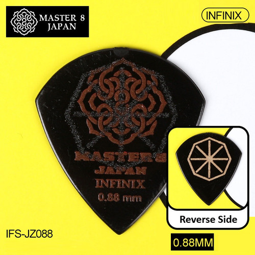 MASTER 8 JAPAN INFINIX Hard Grip Jazz Type 0.88mm Pick – Clear Black