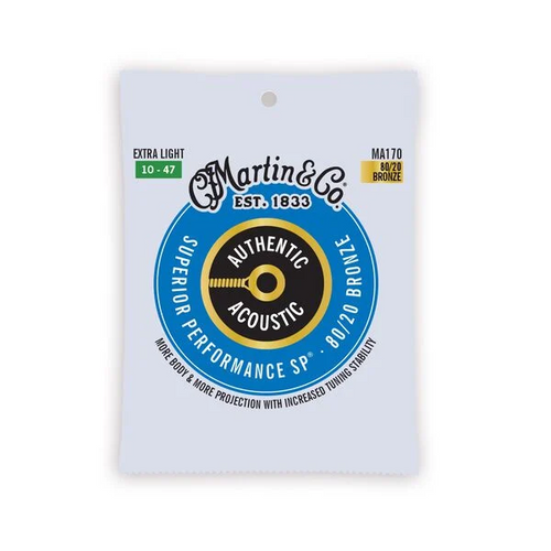 Martin MA170 SP Authentic Acoustic 80/20 Bronze Guitar Strings Extra Light 10-47