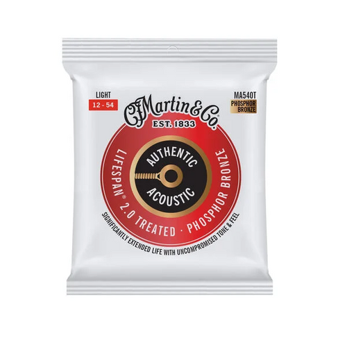 Martin Authentic Acoustic Lifespan 2.0 MA540T Phosphor Bronze Guitar Strings Light 12-54