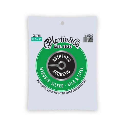 Martin Authentic Acoustic Marquis Silked Silk & Steel Acoustic Guitar Strings Custom 11.5-47