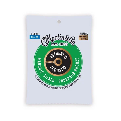 Martin MA550S Authentic Acoustic Marquis Silked Phosphor Bronze Acoustic Guitar Strings Medium 13-56