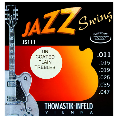 Thomastik-Infeld JS111T Jazz Swing Flatwound Jazz Guitar Strings Light Tin-Plated Trebles (.011-.047)
